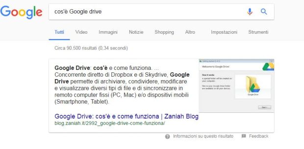 L'importanza di ottenere uno "0", il featured snippet di Google