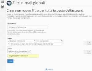 RegEx su cPanel