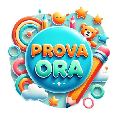 pulsante illustrato colorato con la scritta prova ora e icone giocattolo